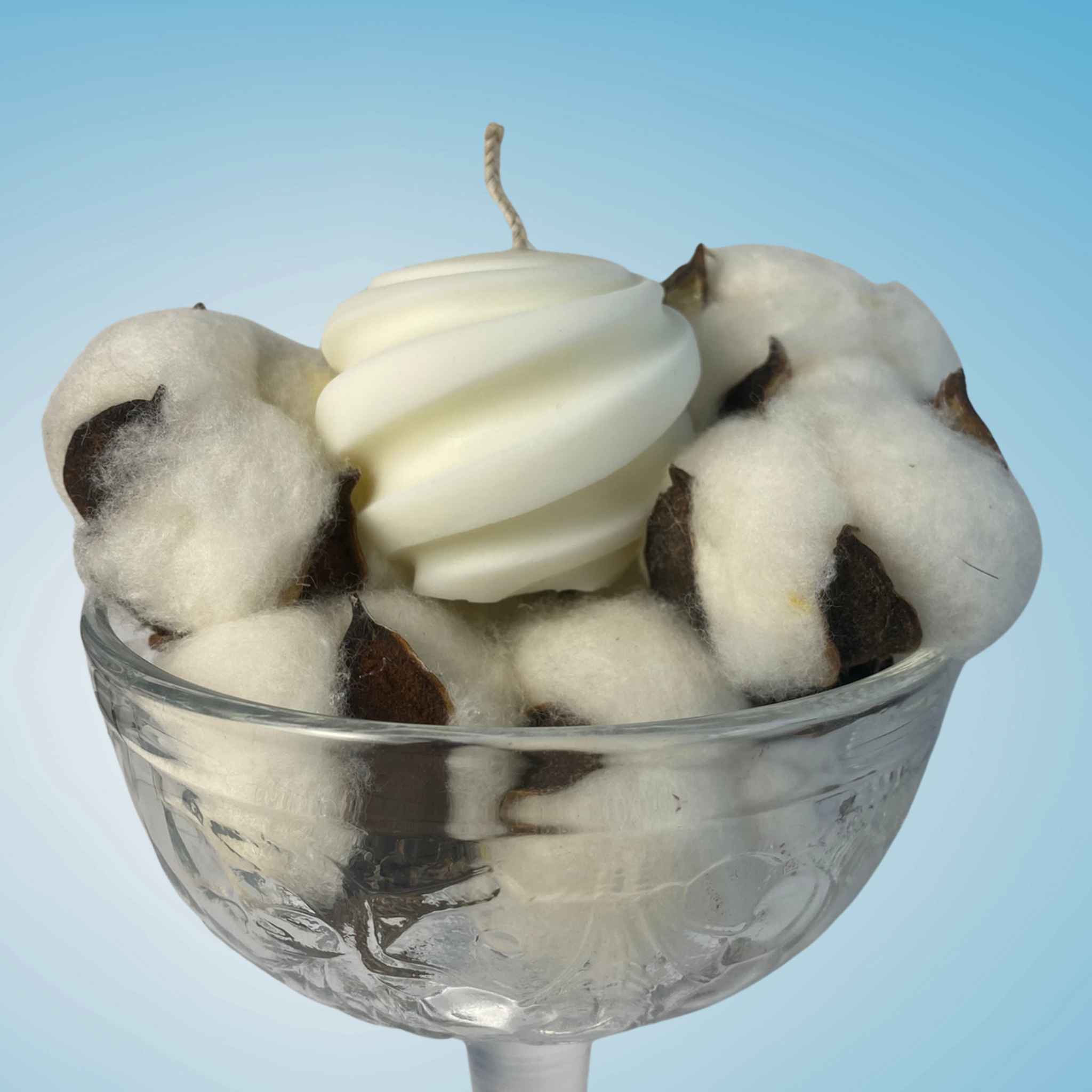 Twisted Orb Candle - Clean Cotton